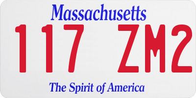 MA license plate 117ZM2
