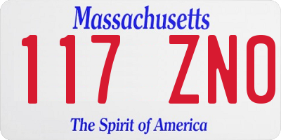 MA license plate 117ZN0