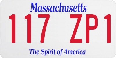 MA license plate 117ZP1