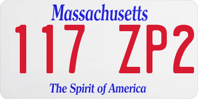 MA license plate 117ZP2