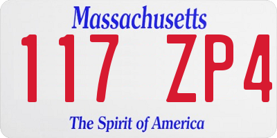 MA license plate 117ZP4