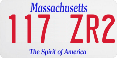 MA license plate 117ZR2