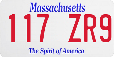MA license plate 117ZR9