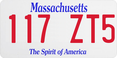 MA license plate 117ZT5