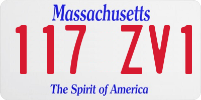 MA license plate 117ZV1