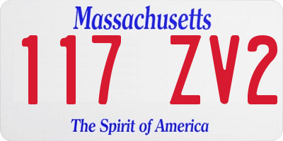 MA license plate 117ZV2