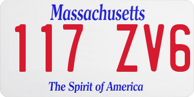 MA license plate 117ZV6