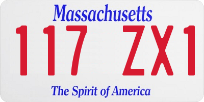 MA license plate 117ZX1