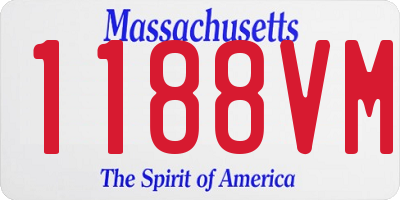 MA license plate 1188VM