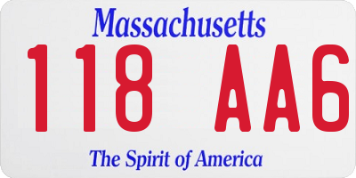 MA license plate 118AA6