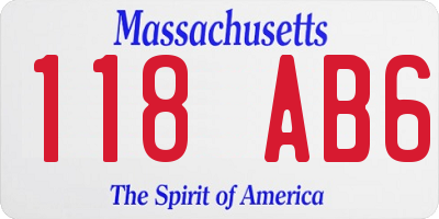 MA license plate 118AB6