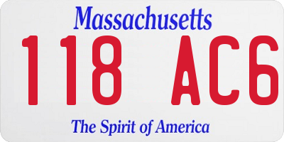 MA license plate 118AC6