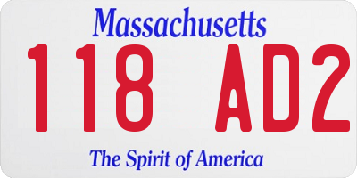 MA license plate 118AD2