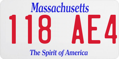 MA license plate 118AE4