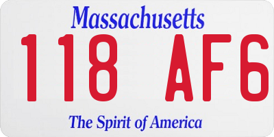 MA license plate 118AF6