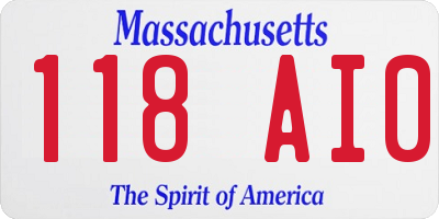 MA license plate 118AI0