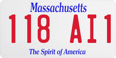 MA license plate 118AI1