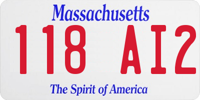 MA license plate 118AI2