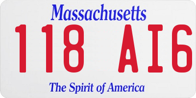 MA license plate 118AI6