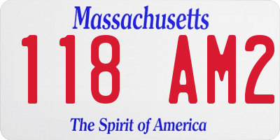 MA license plate 118AM2