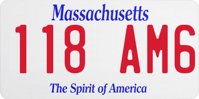 MA license plate 118AM6