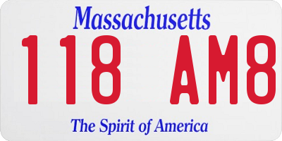 MA license plate 118AM8