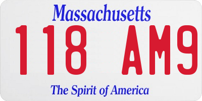 MA license plate 118AM9