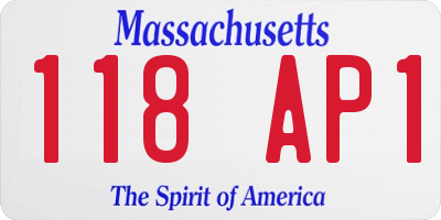 MA license plate 118AP1