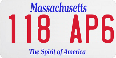 MA license plate 118AP6