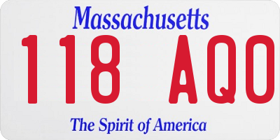 MA license plate 118AQ0