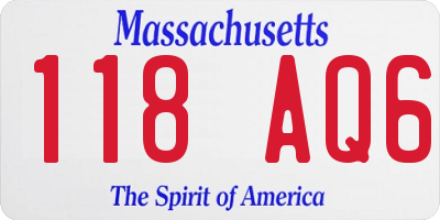 MA license plate 118AQ6