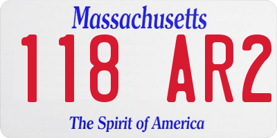MA license plate 118AR2