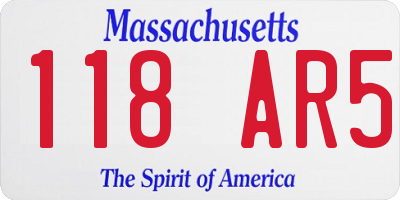 MA license plate 118AR5