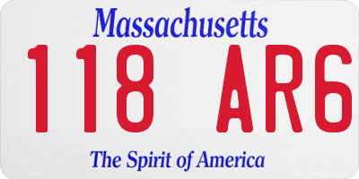 MA license plate 118AR6