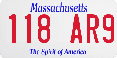 MA license plate 118AR9