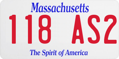 MA license plate 118AS2