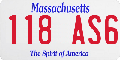 MA license plate 118AS6