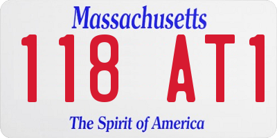 MA license plate 118AT1