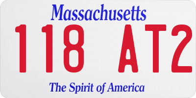MA license plate 118AT2