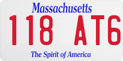 MA license plate 118AT6