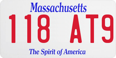 MA license plate 118AT9