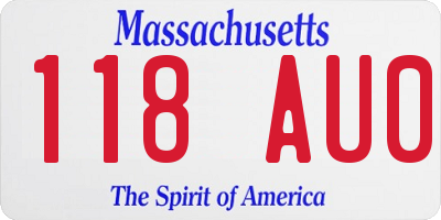 MA license plate 118AU0