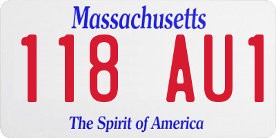 MA license plate 118AU1