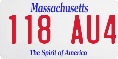 MA license plate 118AU4