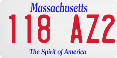 MA license plate 118AZ2