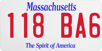 MA license plate 118BA6