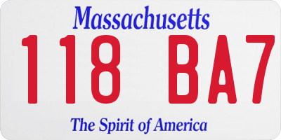 MA license plate 118BA7