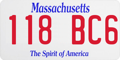 MA license plate 118BC6