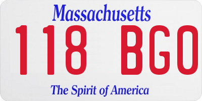 MA license plate 118BG0