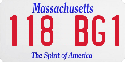 MA license plate 118BG1